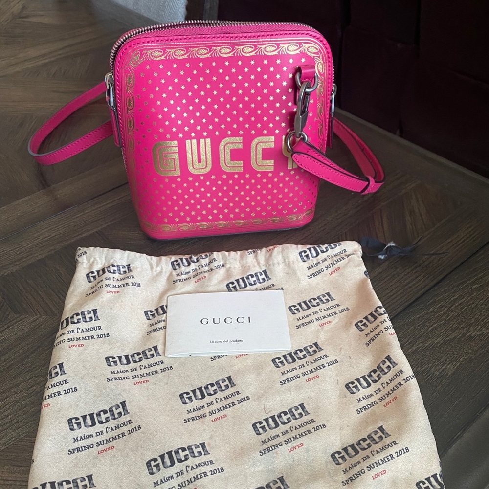 Gucci moon and star collection hot pink crossbody